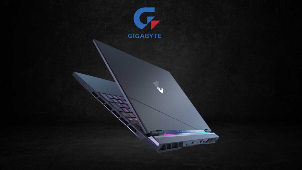 gigabyte laptop black background with logo, singapore, volta pc